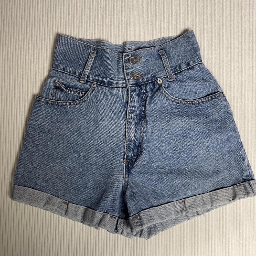 Vintage Billy Blues Shorts Juniors 5 Blue Denim High Rise Mom Cuffed Casual USA